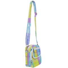 Easter Background Easter Plaid Shoulder Strap Belt Bag