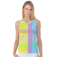 Easter Background Easter Plaid Women s Basketball Tank Top