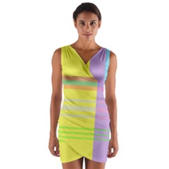 Easter Background Easter Plaid Wrap Front Bodycon Dress