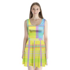 Easter Background Easter Plaid Split Back Mini Dress 