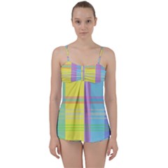 Easter Background Easter Plaid Babydoll Tankini Set