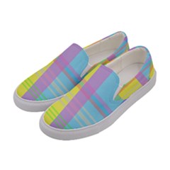 Easter Background Easter Plaid Women s Canvas Slip Ons