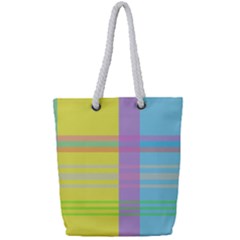 Easter Background Easter Plaid Full Print Rope Handle Tote (Small)