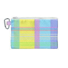 Easter Background Easter Plaid Canvas Cosmetic Bag (Medium)