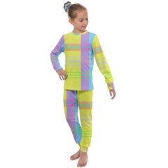 Easter Background Easter Plaid Kids  Long Sleeve Set 