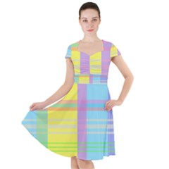 Easter Background Easter Plaid Cap Sleeve Midi Dress