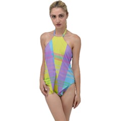 Easter Background Easter Plaid Go with the Flow One Piece Swimsuit