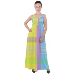 Easter Background Easter Plaid Empire Waist Velour Maxi Dress