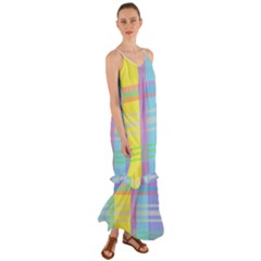 Easter Background Easter Plaid Cami Maxi Ruffle Chiffon Dress