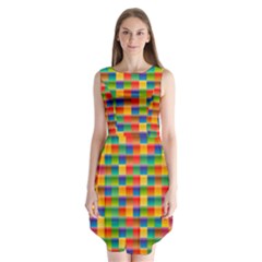 Background Colorful Abstract Sleeveless Chiffon Dress   by Simbadda