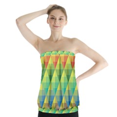 Background Colorful Geometric Strapless Top