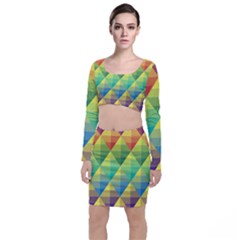 Background Colorful Geometric Top And Skirt Sets by Simbadda