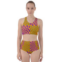 Pop Art Orange Background Racer Back Bikini Set by Simbadda