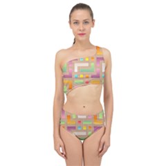 Abstract Background Colorful Spliced Up Two Piece Swimsuit by Simbadda