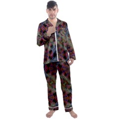 Animated Ornament Background Fractal Art Men s Satin Pajamas Long Pants Set