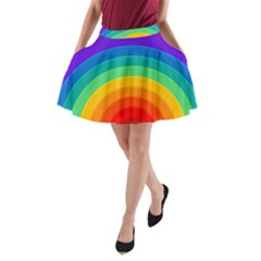 Rainbow Background Colorful A-line Pocket Skirt by Simbadda