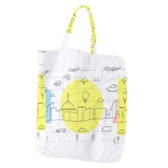 Urban City Skyline Sketch Giant Grocery Tote by Simbadda