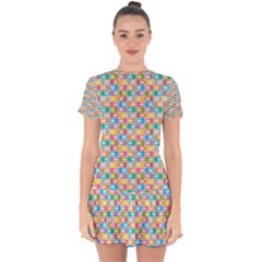 Seamless Pattern Background Abstract Drop Hem Mini Chiffon Dress by Simbadda
