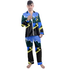 Air Pollution Retro Vintage Men s Satin Pajamas Long Pants Set