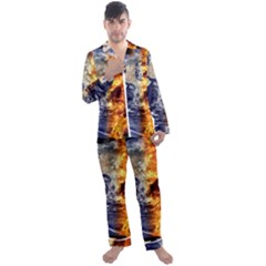 Earth World Globe Universe Space Men s Satin Pajamas Long Pants Set