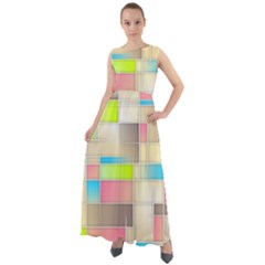 Background Abstract Grid Chiffon Mesh Maxi Dress by Simbadda