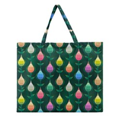 Tulips Seamless Pattern Background Zipper Large Tote Bag by Simbadda