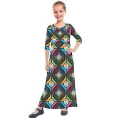 Seamless Pattern Background Abstract Kids  Quarter Sleeve Maxi Dress by Simbadda