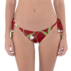 Mistletoe Christmas Texture Advent Reversible Bikini Bottom