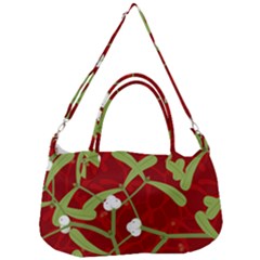 Mistletoe Christmas Texture Advent Removal Strap Handbag by Simbadda