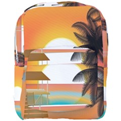 Sunset Beach Beach Palm Ocean Full Print Backpack by Simbadda