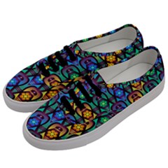 Pattern Background Bright Blue Men s Classic Low Top Sneakers by Simbadda