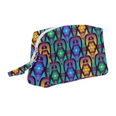 Pattern Background Bright Blue Wristlet Pouch Bag (medium) by Simbadda