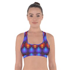 Background Colorful Abstract Cross Back Sports Bra