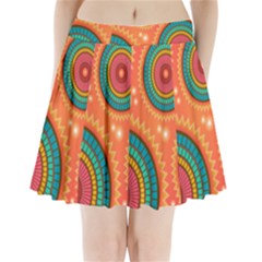 Background Texture Mosaic Pleated Mini Skirt by Simbadda