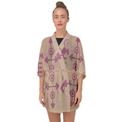 Background Non Seamless Pattern Half Sleeve Chiffon Kimono by Simbadda
