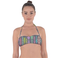 Background Non Seamless Pattern Halter Bandeau Bikini Top by Simbadda