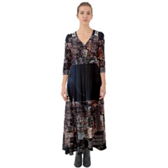 Architecture Buildings City Button Up Boho Maxi Dress