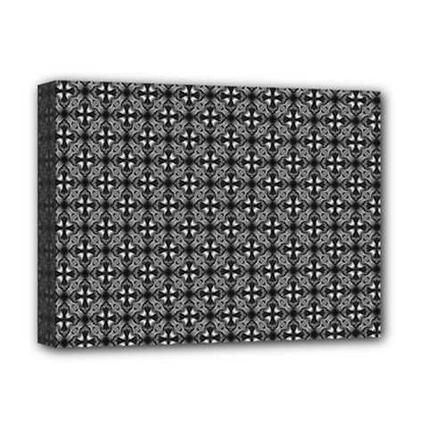 Pattern Background Black And White Deluxe Canvas 16  X 12  (stretched)  by Simbadda