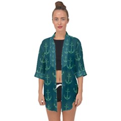 Mermaid Anchors Open Front Chiffon Kimono