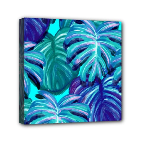 Leaves Tropical Palma Jungle Mini Canvas 6  X 6  (stretched) by Simbadda