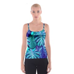 Leaves Tropical Palma Jungle Spaghetti Strap Top by Simbadda