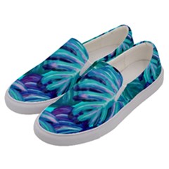 Leaves Tropical Palma Jungle Men s Canvas Slip Ons by Simbadda