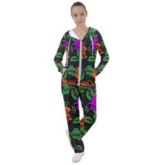 Floral Background Drawing Women s Tracksuit