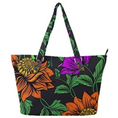 Floral Background Drawing Full Print Shoulder Bag