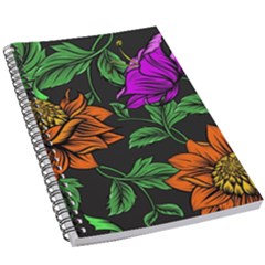 Floral Background Drawing 5.5  x 8.5  Notebook
