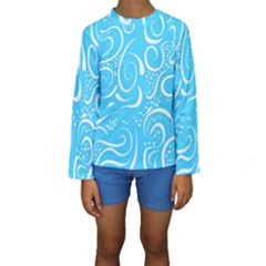 Scribble Reason Design Pattern Kids  Long Sleeve Swimwear by Simbadda