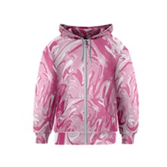 Marble Painting Texture Pattern Pink Kids  Zipper Hoodie