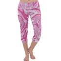 Marble Painting Texture Pattern Pink Capri Yoga Leggings View1