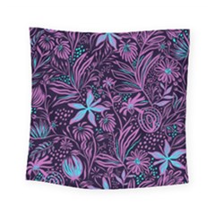 Stamping Pattern Leaves Drawing Square Tapestry (small) by Simbadda