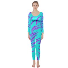 Branches Leaves Colors Summer Long Sleeve Catsuit by Simbadda